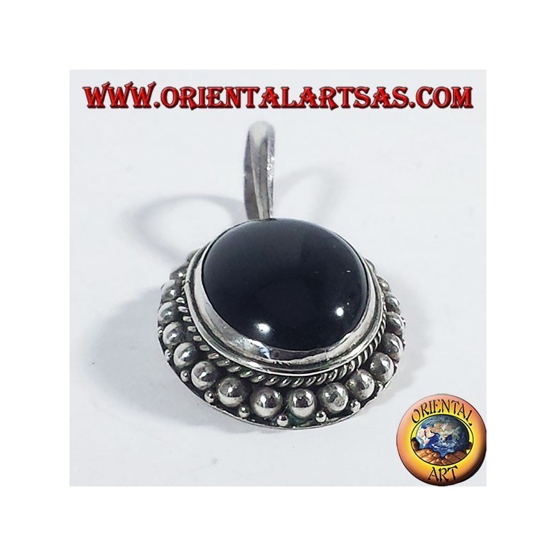 Silber Anhänger mit Onyx