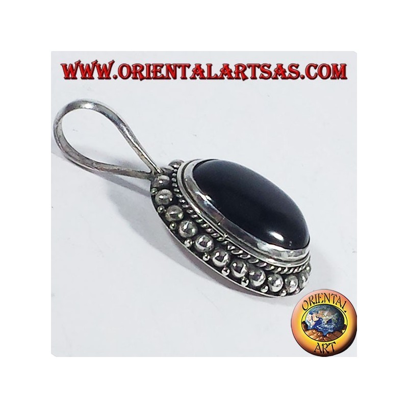 Silber Anhänger mit Onyx
