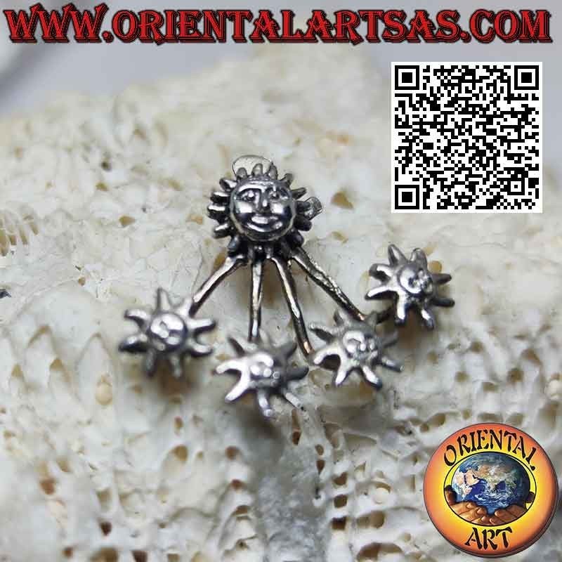 copy of Pendiente trepador en forma de abanico de plata, hojas de marihuana