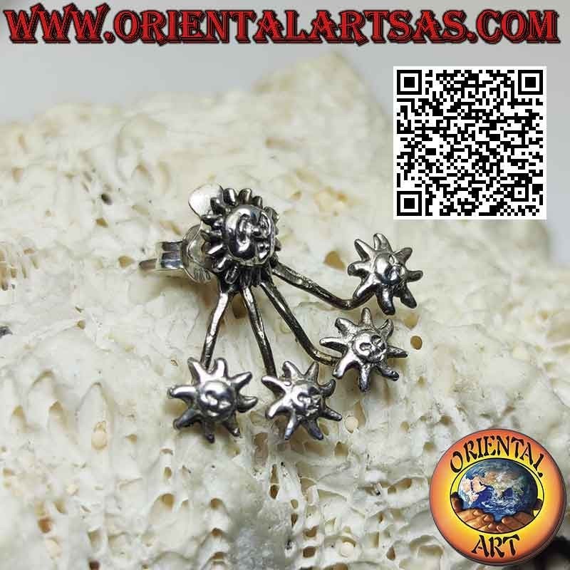 copy of Pendiente trepador en forma de abanico de plata, hojas de marihuana
