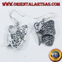 Silber-Ohrringe Schmetterling Anhänger