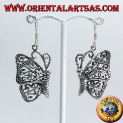 Boucles d'oreilles argent pendentifs papillon