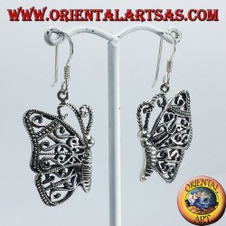Boucles d'oreilles argent pendentifs papillon
