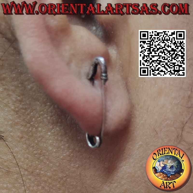 "Special" silver earring, the safety pin