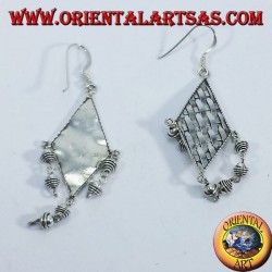 Boucles d'oreilles argent brins turbot avec pendentifs