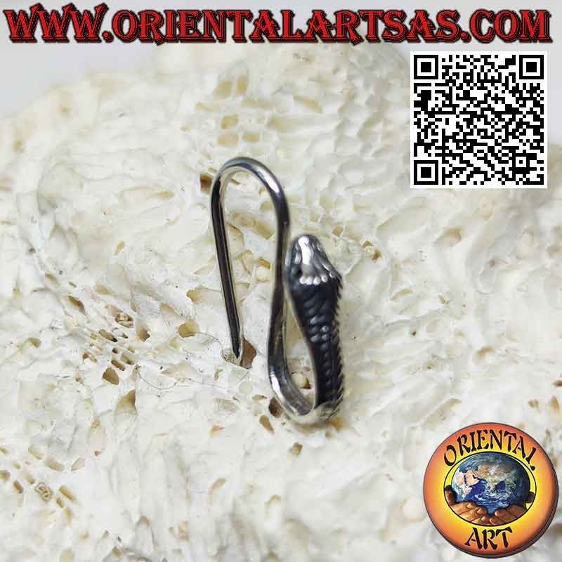 Boucle d'oreille argent "spéciale", le serpent "S"
