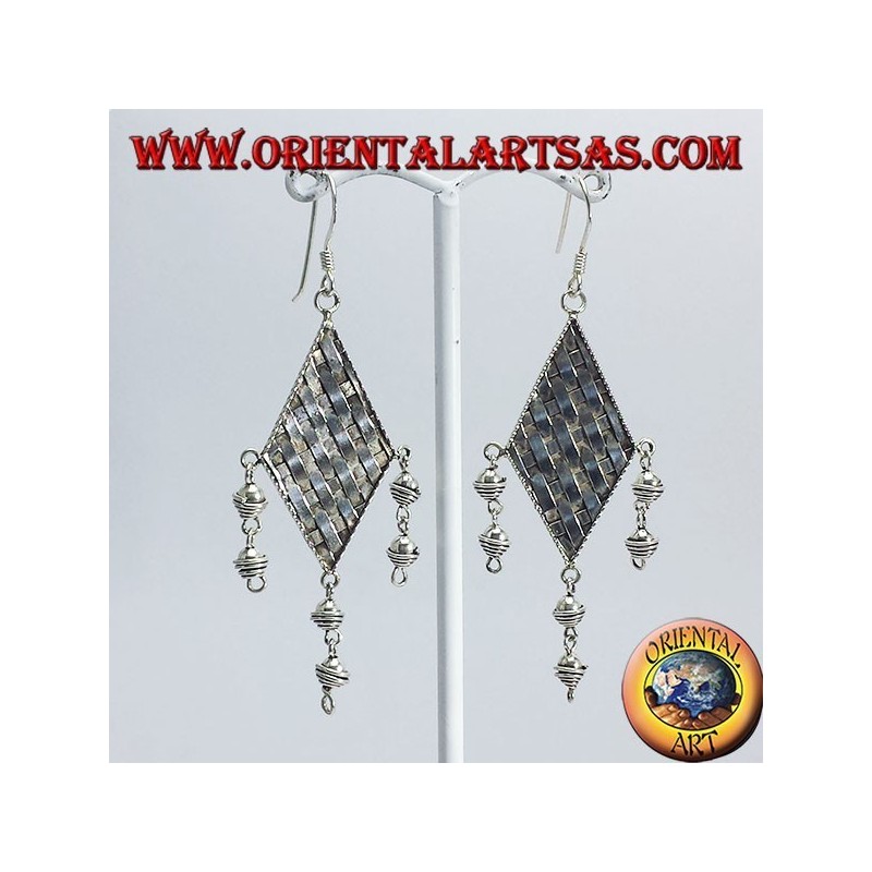 Boucles d'oreilles argent brins turbot avec pendentifs