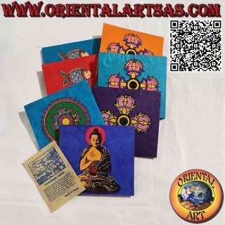Rectangular notebook with pattern, Nepalese rice paper (13 x 14)