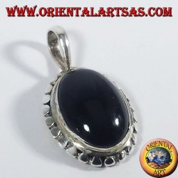 Silver Pendant with onyx oval