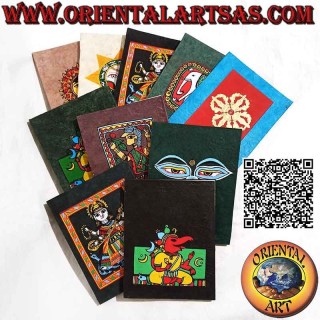 Rectangular notebook with pattern, Nepalese rice paper (16 x 12.5)