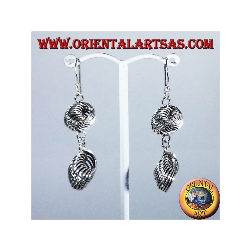 silver earring, two rings node