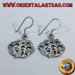 incrustaciones pendientes de plata, Om (ॐ) sílaba sagrada