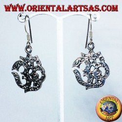 incrustaciones pendientes de plata, Om (ॐ) sílaba sagrada