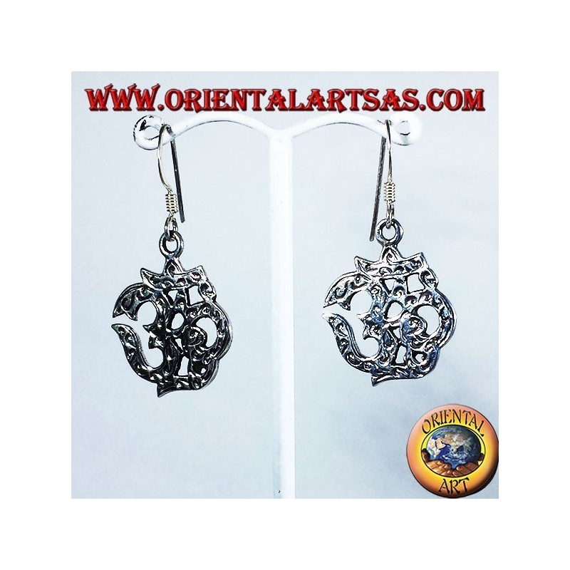 incrustaciones pendientes de plata, Om (ॐ) sílaba sagrada
