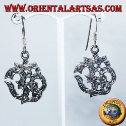 Intarsien silberne Ohrringe, Om (ॐ) Ursilbe