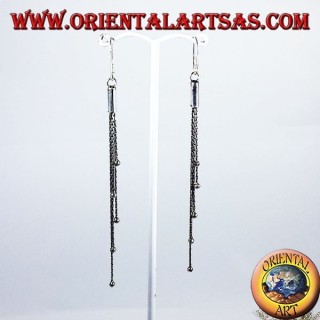 Pendientes de plata en cinco cadenas