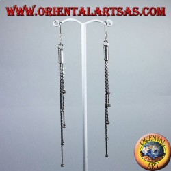 Pendientes de plata en cinco cadenas