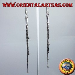 Silver earrings in five chains