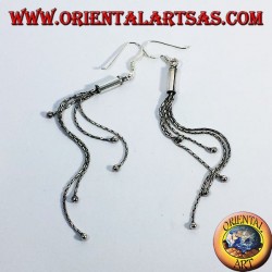 Pendientes de plata en cinco cadenas