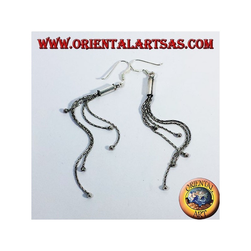 Pendientes de plata en cinco cadenas