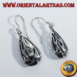 Silver earrings Flame Fire