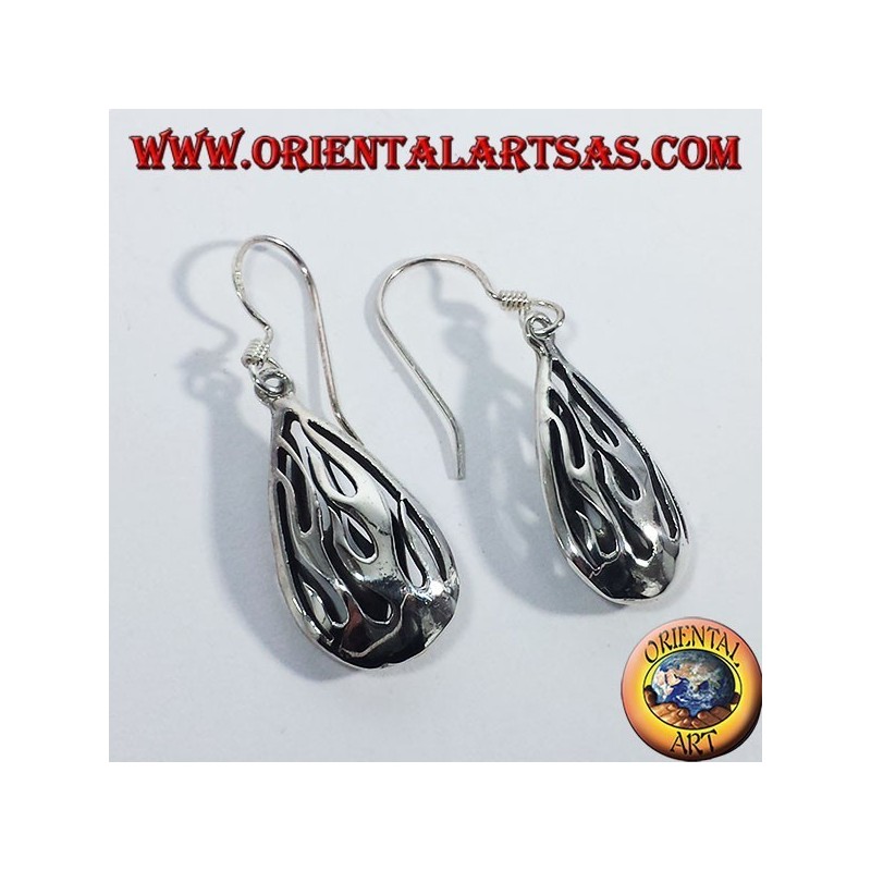 Boucles d'oreilles argent Feu Flamme