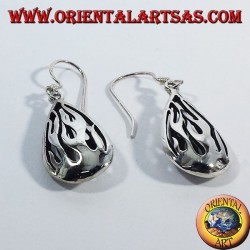 Silver earrings Flame Fire
