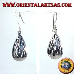 pendientes de plata de la llama del fuego