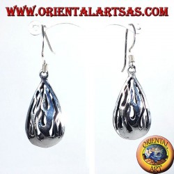 Silver earrings Flame Fire