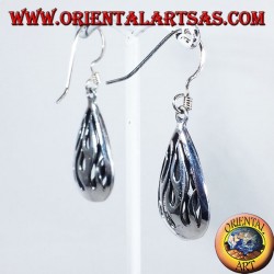 pendientes de plata de la llama del fuego