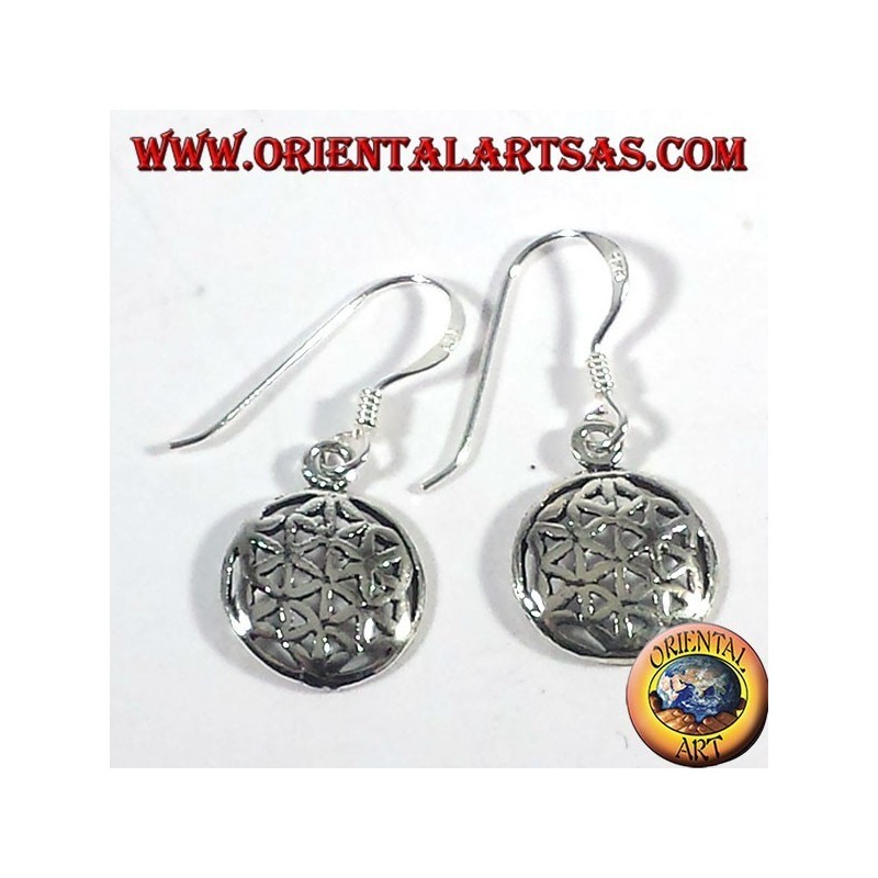Silver earrings flower of life, small