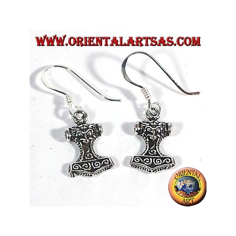 Boucles d'oreilles argent Mjollnir, Marteau de Thor