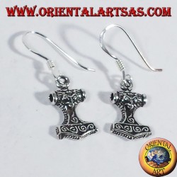 Pendientes de plata Mjolnir, el martillo de Thor