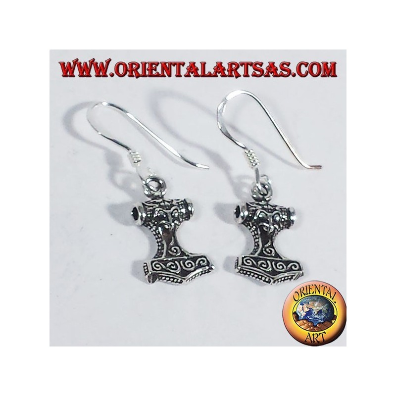 Orecchini Argento 925 Mjöllnir Martello Thor Vichingo protezione