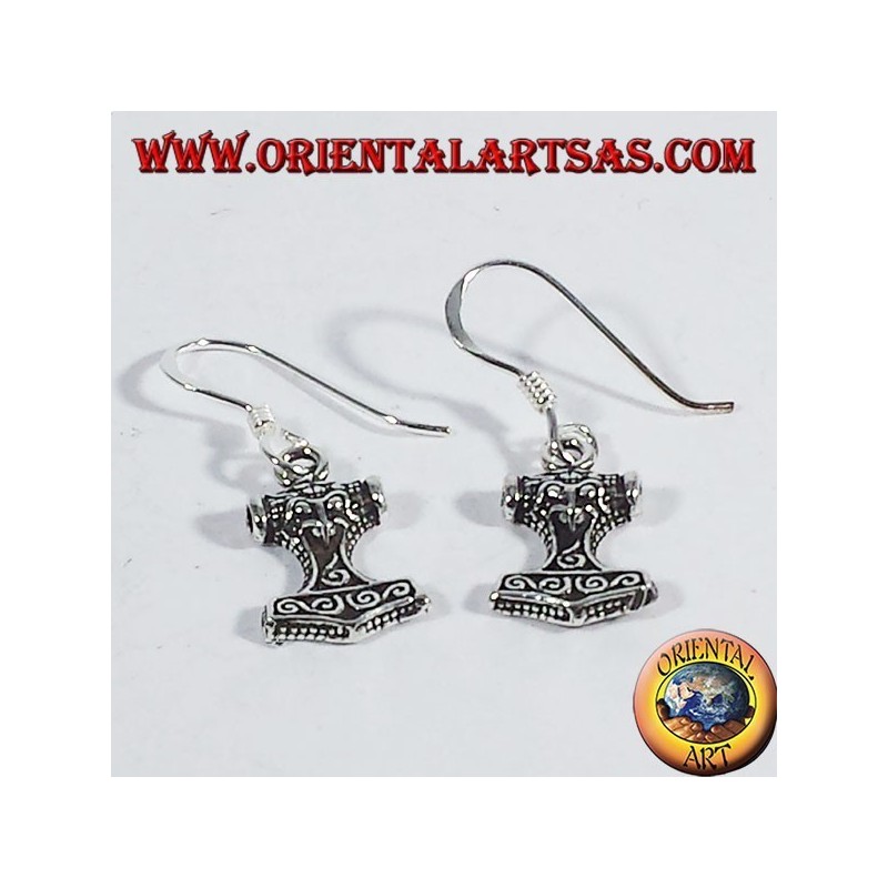 Boucles d'oreilles argent Mjollnir, Marteau de Thor