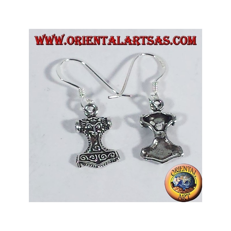 Pendientes de plata Mjolnir, el martillo de Thor