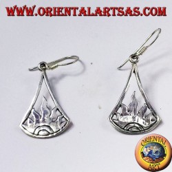 boucles d'oreilles en argent, flamme
