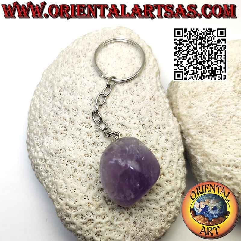 Amethyst Schlüsselanhänger Metall Getrommelt | Oriental Art