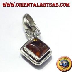 Colgante de plata con ámbar montado a hacer ruido