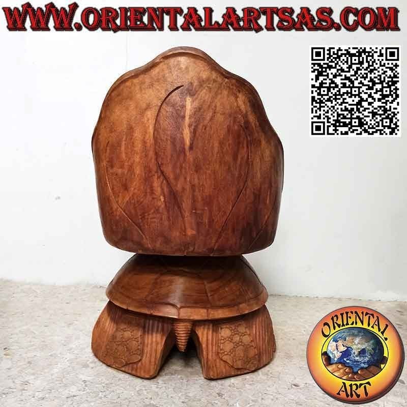 Fauteuil de salon avec sculpture "rocher sur tortue", en bois de suar sculpté à la main