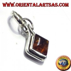 Silver Pendant with Amber mounted to rumble