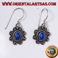 boucles d'oreilles en argent avec turquoise ovale