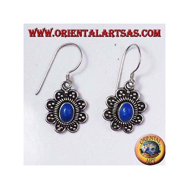pendientes de plata con turquesa ovalada
