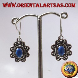 boucles d'oreilles en argent avec turquoise ovale