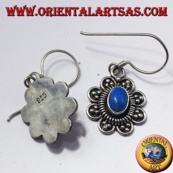 silver earrings with oval turquoise