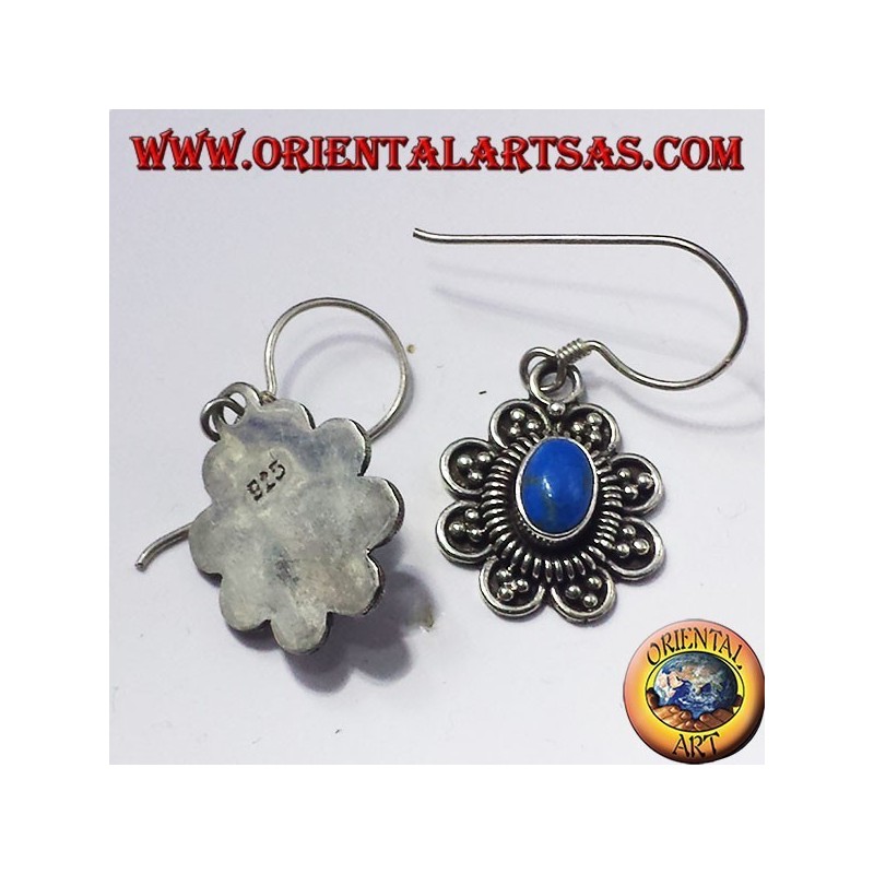 orecchini in argento con turchese ovale