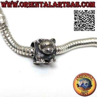 Breloques argentées en argent 925‰, l'ours brun