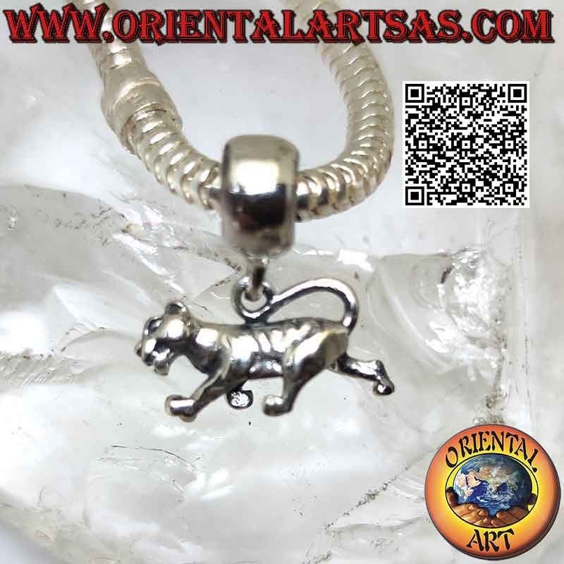 Breloques argentées en argent 925 ‰, le guépard (pendentif)