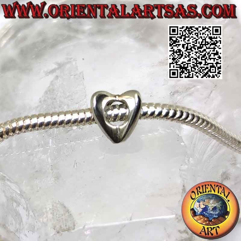 Silver charms in 925 ‰ silver, the heart in 4D