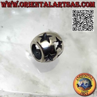 Breloques argentées en argent 925‰, étoiles percées
